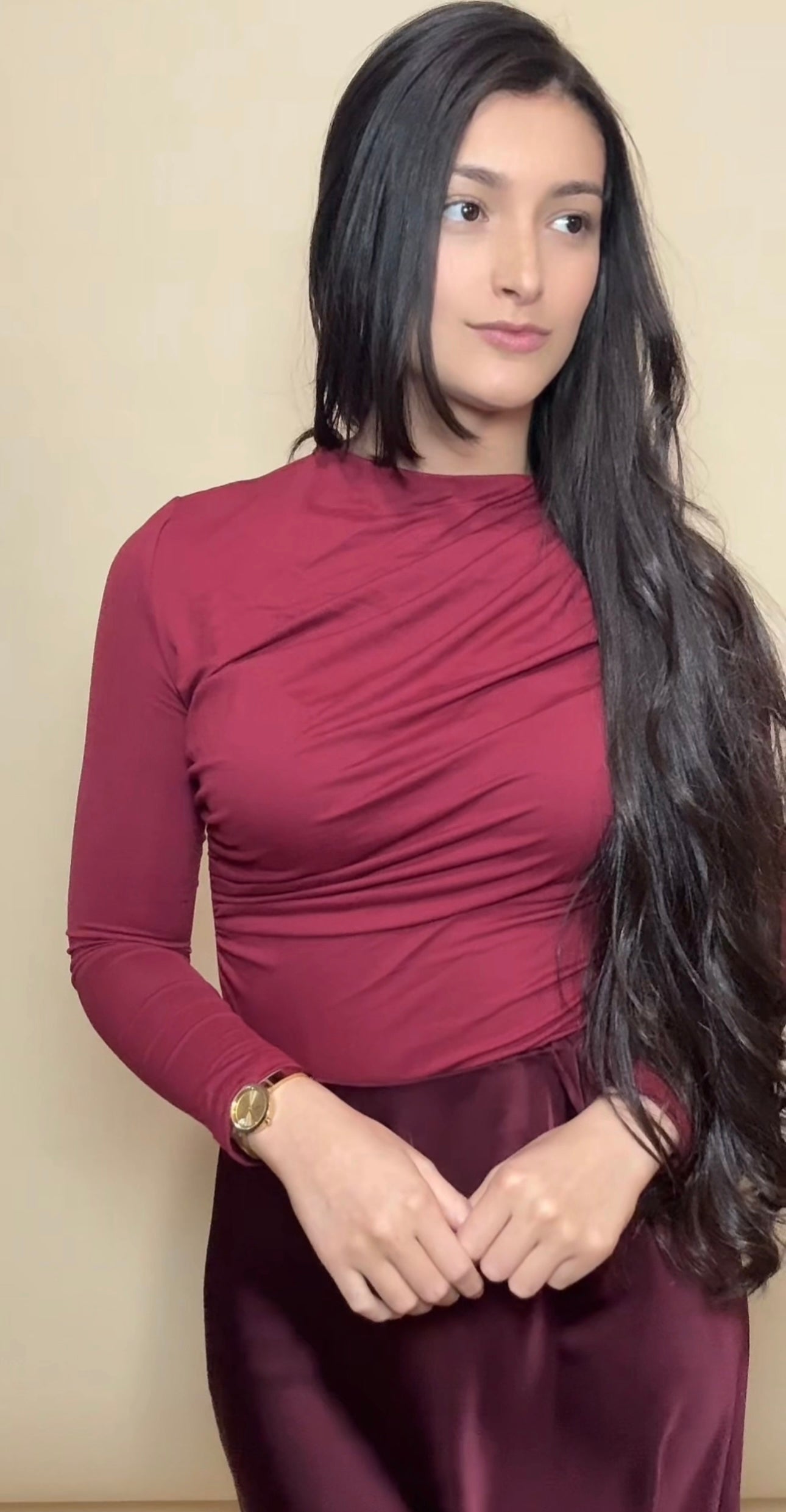 Burgundy Bloom Top